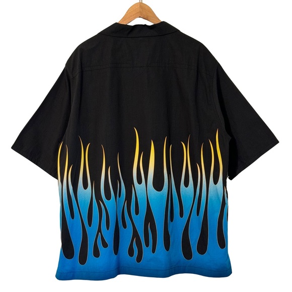 🔥🔥Kenzo Oversized Flame Printed Buttoned Down Bowling Shirt - Picture 2 of 8